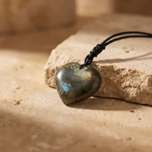 Collier Labradorite Cœur – Protection & Éveil Intuitif