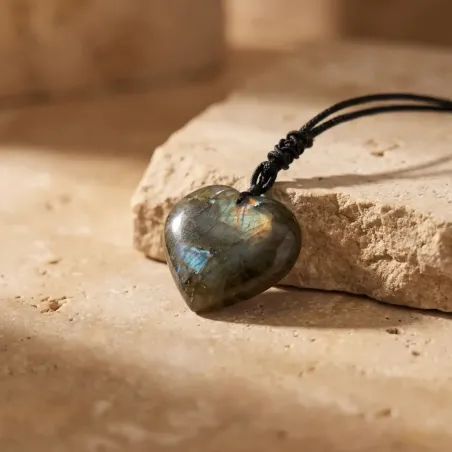 Collier Labradorite Cœur – Protection & Éveil Intuitif