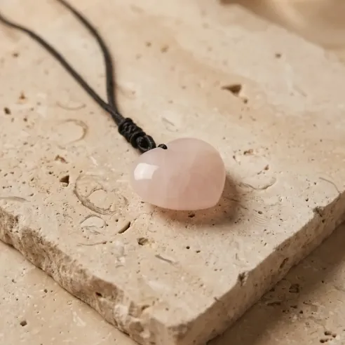 Collier Quartz Rose Cœur – Amour & Apaisement du Cœur