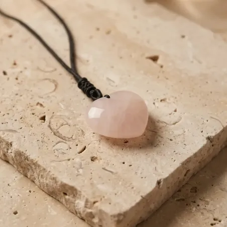 Collier Quartz Rose Cœur – Amour & Apaisement du Cœur