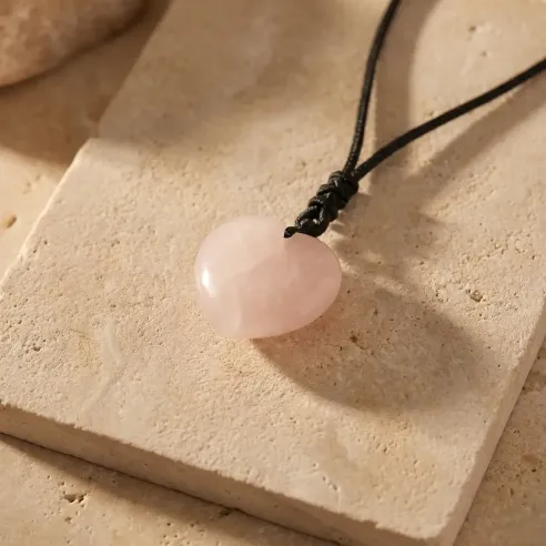 Collier Quartz Rose Cœur – Amour & Apaisement du Cœur