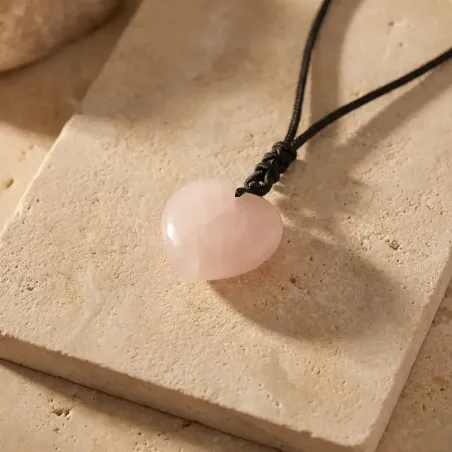 Collier Quartz Rose Cœur – Amour & Apaisement du Cœur