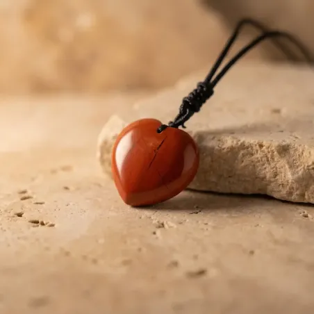 Collier Jaspe Rouge Cœur – Ancrage & Vitalité