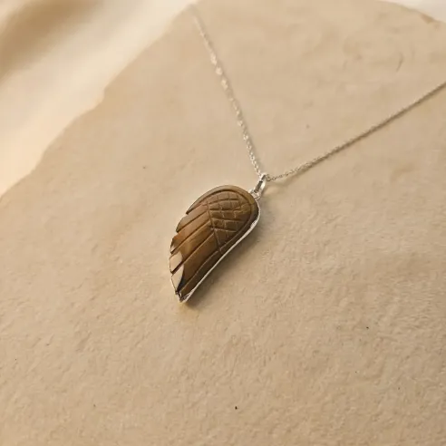 Collier Oeil de Tigre Aile d’Ange – Force & Protection Spirituelle