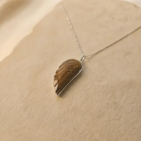Collier Oeil de Tigre Aile d’Ange – Force & Protection Spirituelle