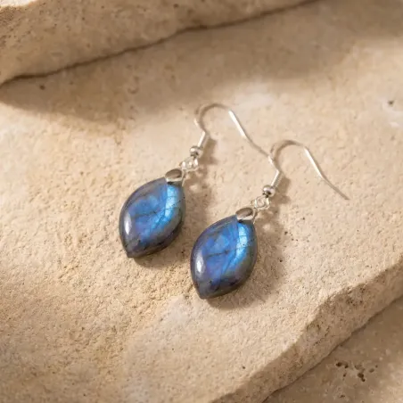 Boucles d’Oreilles Labradorite – Pierre de Protection