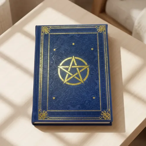 Grimoire Pentagramme Bleu – Journal Spirituel Pages Vierges