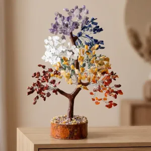 Arbre du Bonheur 7 Chakras en pierres naturelles – équilibre, protection et énergie.