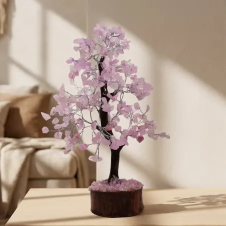 Arbre du Bonheur Quartz Rose – Amour & Guérison émotionnelle