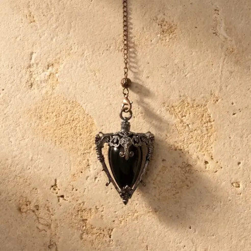 Pendule Vase Witchy Obsidienne – Radiesthésie & Protection