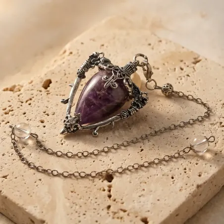 Pendule Witchy Améthyste – Intuition, Protection
