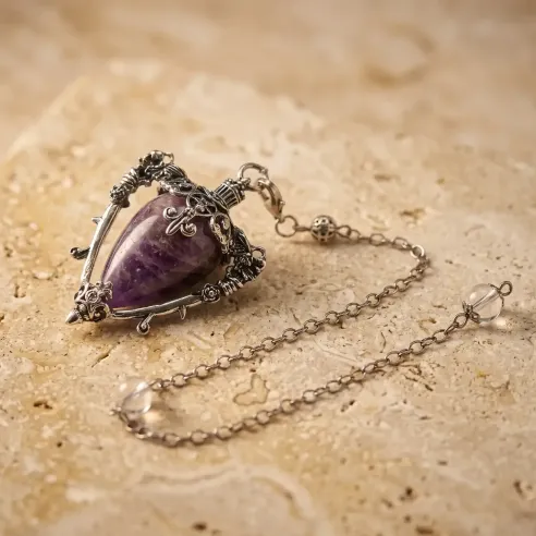 Pendule Witchy Améthyste – Intuition, Protection