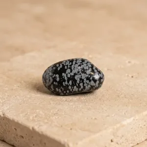 Galet Obsidienne Flocon de Neige – Ancrage, sérénité et protection