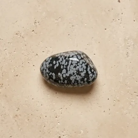 Galet Obsidienne Flocon de Neige – Ancrage, sérénité et protection
