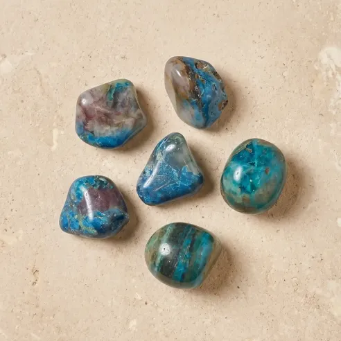 Pierre roulée en Chrysocolle – Calme intérieur et sérénité