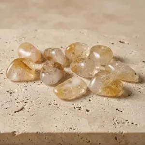 Pierre citrine roulée – Joie, confiance & abondance