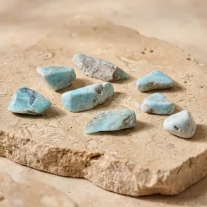 Pierre roulée en Larimar – Sérénité et équilibre