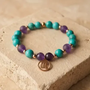 Bracelet Scorpion turquoise – améthyste & sagesse intérieure