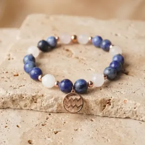 Bracelet Verseau sodalite – quartz rose