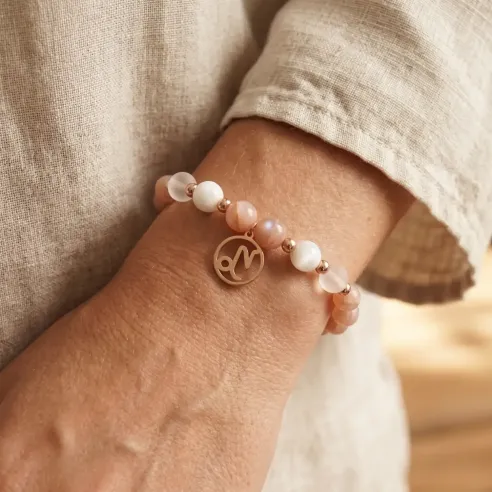 Bracelet Capricorne lune & cristal – pierre astrologique
