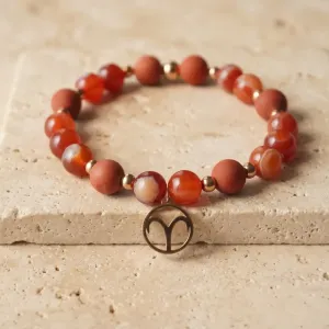 Bracelet Bélier jaspe rouge – énergie & ancrage