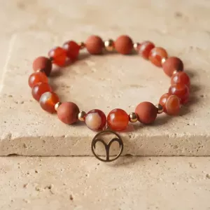 Bracelet Bélier jaspe rouge – énergie & ancrage
