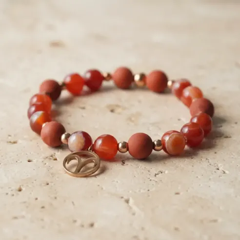 Bracelet Bélier jaspe rouge – énergie & ancrage