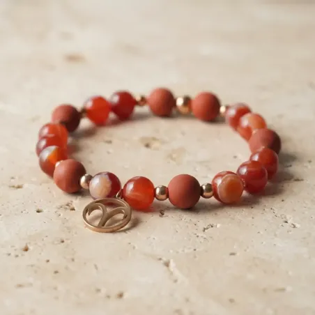 Bracelet Bélier jaspe rouge – énergie & ancrage