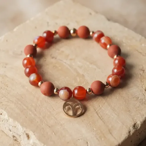 Bracelet Bélier jaspe rouge – énergie & ancrage