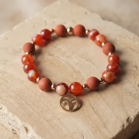 Bracelet Bélier jaspe rouge – énergie & ancrage