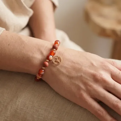 Bracelet Bélier jaspe rouge – énergie & ancrage