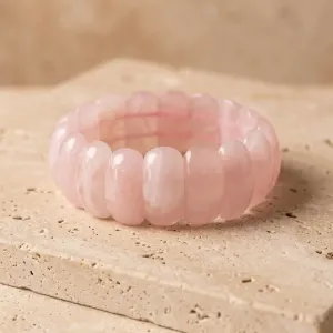 Bracelet Plaquette Quartz Rose – douceur et amour