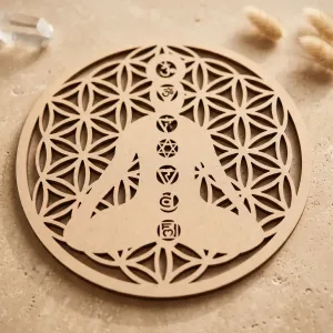 Plaque Fleur de Vie 7 Chakras – énergie et harmonisation