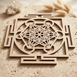 Plaque Bois Métatron Yantra – symbole sacré énergie