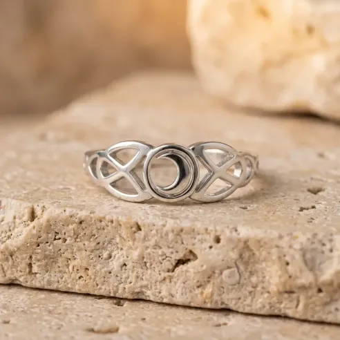 Bague Lune Acier Inoxydable – Bijou mystique et intemporel