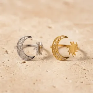 Bague Lune et Soleil – Harmonie et Éclat Spirituel