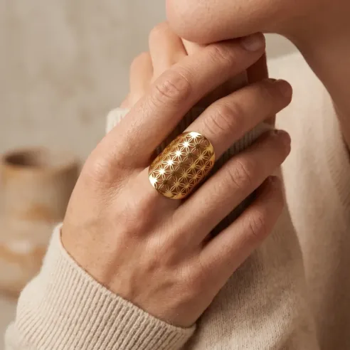 Bague Fleur de vie - Énergie et harmonie