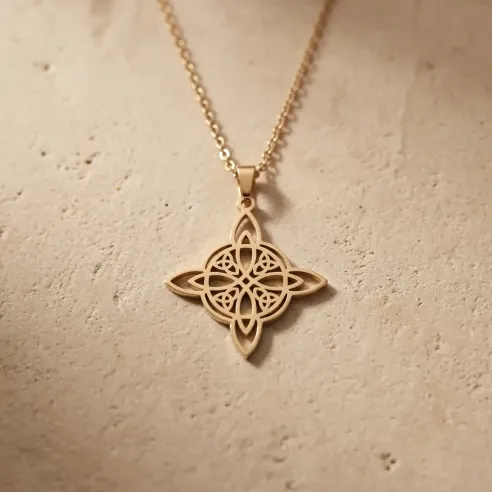 Collier Nœud de Sorcière cercle – Protection ésotérique & force