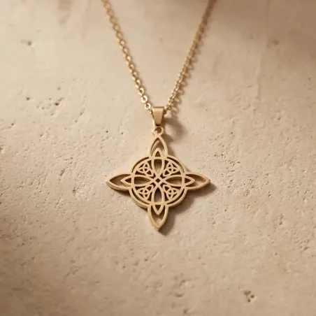 Collier Nœud de Sorcière cercle – Protection ésotérique & force
