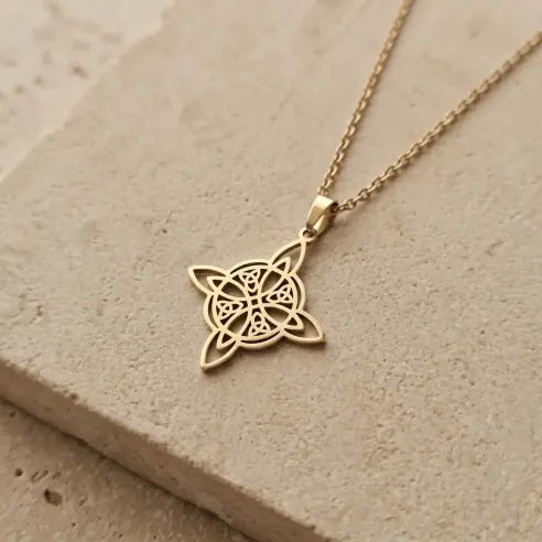 Collier Nœud de Sorcière cercle – Protection ésotérique & force