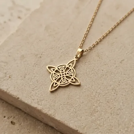 Collier Nœud de Sorcière cercle – Protection ésotérique & force