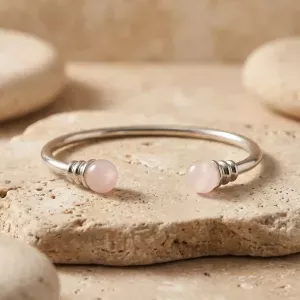 Jonc Quartz Rose Aimanté – Bien-être magnétique et douceur émotionnelle