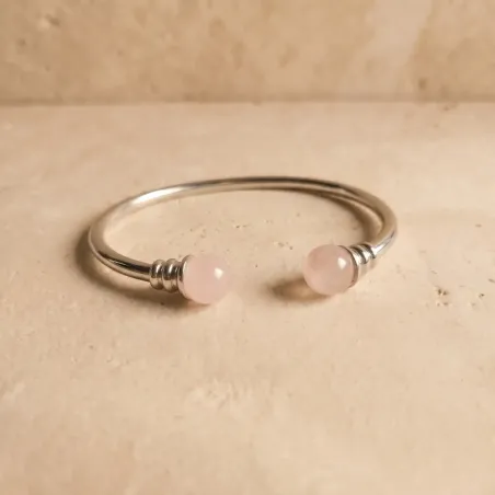 Jonc Quartz Rose Aimanté – Bien-être magnétique et douceur émotionnelle