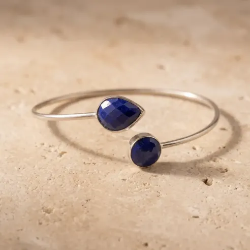 Jonc Lapis Lazuli et Argent – Sagesse & Expression Sacrée