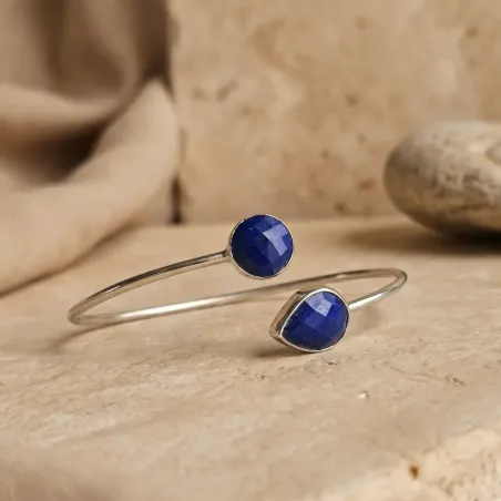 Jonc Lapis Lazuli et Argent – Sagesse & Expression Sacrée