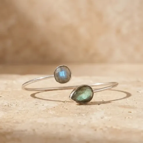 Jonc Argent et Labradorite – Protection & élégance