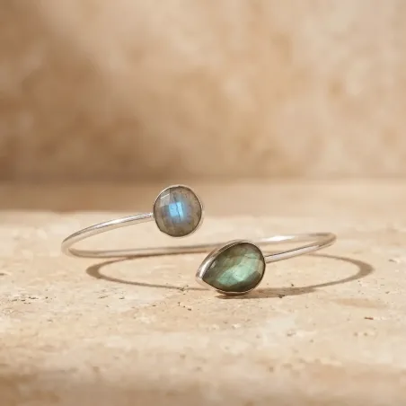 Jonc Argent et Labradorite – Protection & élégance