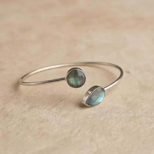 Jonc Argent et Labradorite – Protection & élégance