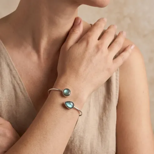 Jonc Argent et Labradorite – Protection & élégance