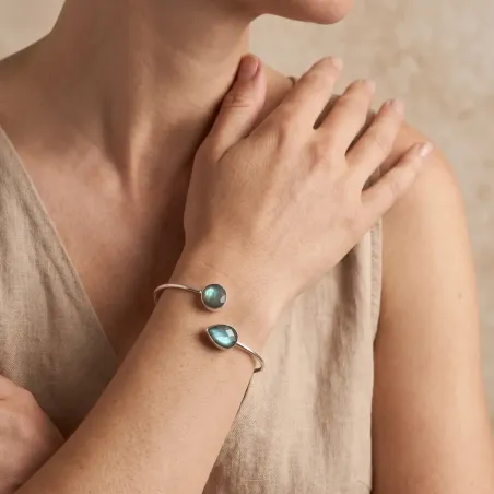 Jonc Argent et Labradorite – Protection & élégance